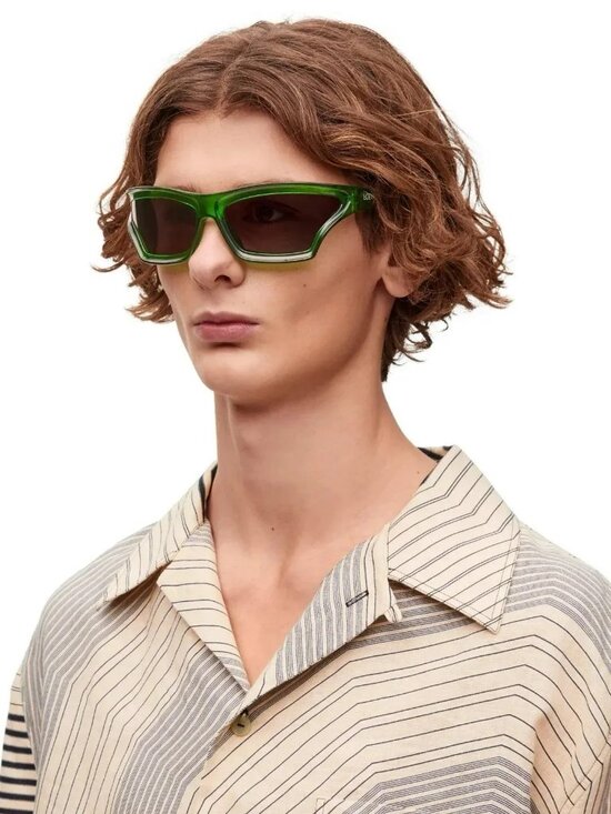 Loewe x PAULA\'S IBIZA Women Sunglasses Green Smoke Wraparound LW40143U 98A main image 5